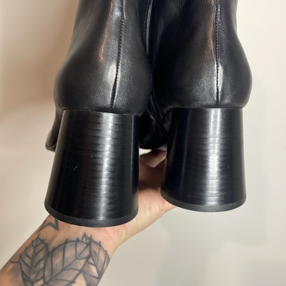 ASH | Women’s Black Calf Leather Clone Block Heel Booties Size 11 NWOB - Picture 6 of 10
